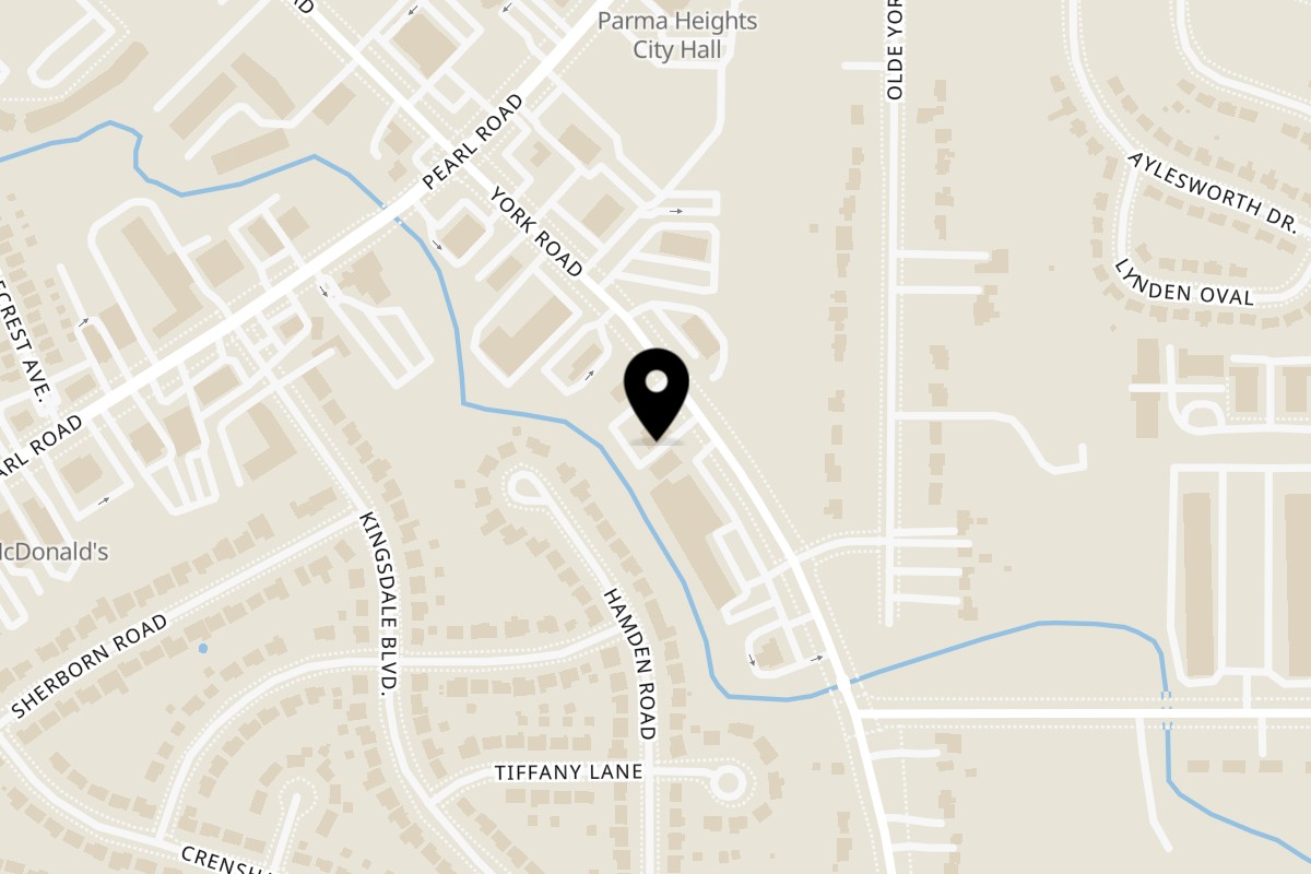 Map showing the location of Honest Restaurant Cleveland on 6400 York Rd in Parma Heights